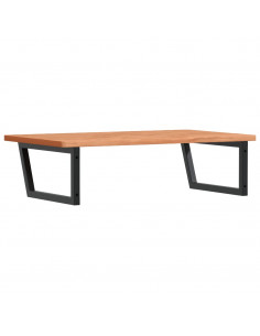 Ripiano a Parete per Lavabo in Acciaio e Massello di Faggio