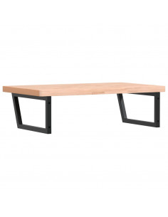 Ripiano a Parete per Lavabo in Acciaio e Massello di Faggio