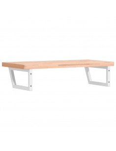 Ripiano a Parete per Lavabo in Acciaio e Massello di Faggio