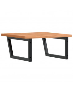 Ripiano a Parete per Lavabo in Acciaio e Massello di Faggio