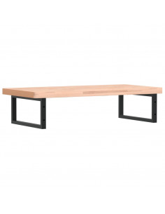 Ripiano a Parete per Lavabo in Acciaio e Massello di Faggio