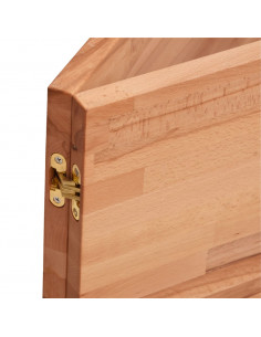 Ripiano a Parete per Lavabo in Acciaio e Massello di Faggio