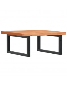 Ripiano a Parete per Lavabo in Acciaio e Massello di Faggio