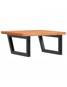 Ripiano a Parete per Lavabo in Acciaio e Massello di Faggio