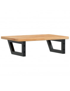 Ripiano a Parete per Lavabo in Acciaio e Massello di Rovere