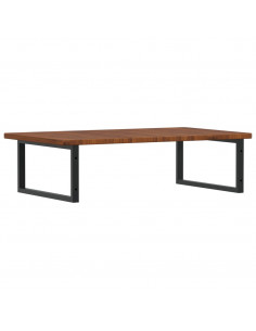 Ripiano a Parete per Lavabo in Acciaio e Massello di Rovere