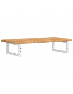 Ripiano a Parete per Lavabo in Acciaio e Massello di Rovere