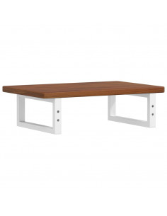 Ripiano a Parete per Lavabo in Acciaio e Massello di Rovere