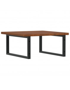 Ripiano a Parete per Lavabo in Acciaio e Massello di Rovere