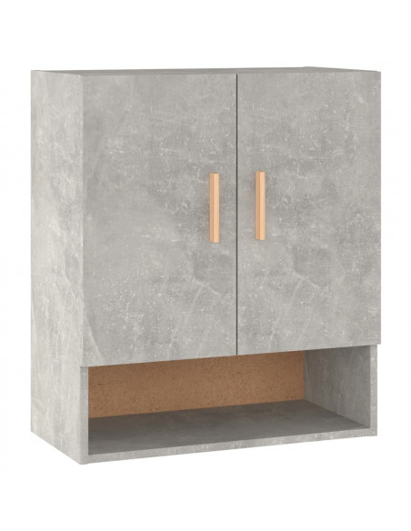 Armadietto a Muro Grigio Cemento 60x31x70 cm Legno Multistrato