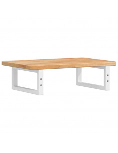 Ripiano a Parete per Lavabo in Acciaio e Massello di Rovere