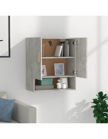 Armadietto a Muro Grigio Cemento 60x31x70 cm Legno Multistrato