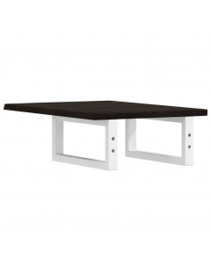 Ripiano a Parete per Lavabo in Acciaio e Massello di Rovere