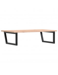 Ripiano a Parete per Lavabo in Acciaio e Massello di Rovere