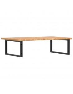 Ripiano a Parete per Lavabo in Acciaio e Massello di Rovere