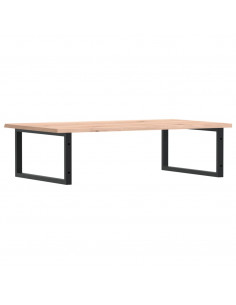 Ripiano a Parete per Lavabo in Acciaio e Massello di Rovere