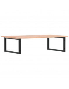 Ripiano a Parete per Lavabo in Acciaio e Massello di Rovere