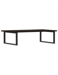 Ripiano a Parete per Lavabo in Acciaio e Massello di Rovere