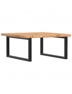 Ripiano a Parete per Lavabo in Acciaio e Massello di Rovere