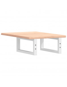 Ripiano a Parete per Lavabo in Acciaio e Massello di Rovere