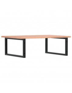 Ripiano a Parete per Lavabo in Acciaio e Massello di Rovere