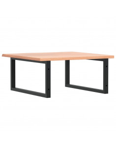 Ripiano a Parete per Lavabo in Acciaio e Massello di Rovere