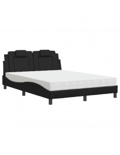 Letto con Materasso Nero 140x190 cm in Similpelle 2
