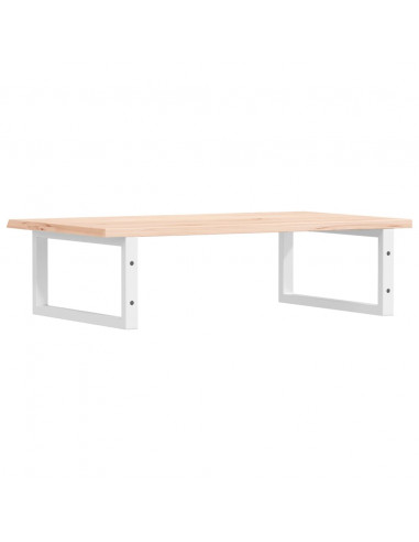 Ripiano a Parete per Lavabo in Acciaio e Massello di Rovere