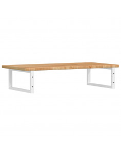 Ripiano a Parete per Lavabo in Acciaio e Massello di Rovere