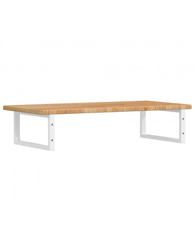 Ripiano a Parete per Lavabo in Acciaio e Massello di Rovere