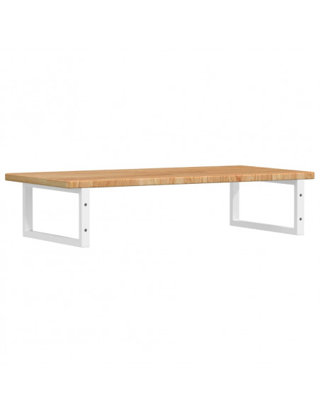 Ripiano a Parete per Lavabo in Acciaio e Massello di Rovere