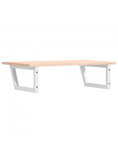 Ripiano a Parete per Lavabo in Acciaio e Massello di Rovere