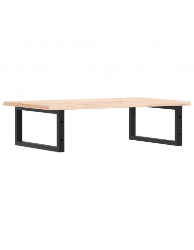 Ripiano a Parete per Lavabo in Acciaio e Massello di Rovere