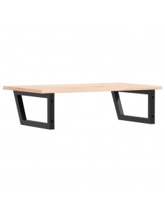 Ripiano a Parete per Lavabo in Acciaio e Massello di Rovere