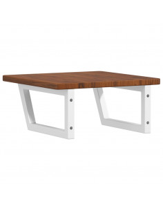 Ripiano a Parete per Lavabo in Acciaio e Massello di Rovere