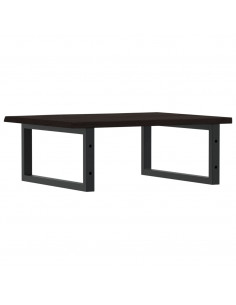 Ripiano a Parete per Lavabo in Acciaio e Massello di Rovere 2