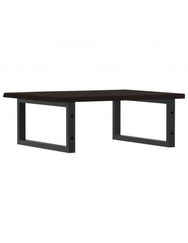 Ripiano a Parete per Lavabo in Acciaio e Massello di Rovere