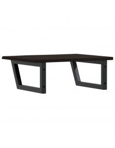 Ripiano a Parete per Lavabo in Acciaio e Massello di Rovere