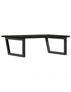 Ripiano a Parete per Lavabo in Acciaio e Massello di Rovere 2