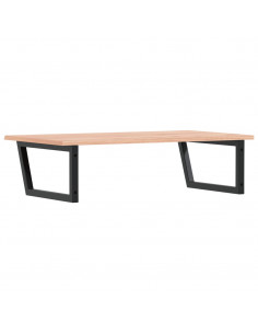 Ripiano a Parete per Lavabo in Acciaio e Massello di Rovere 2