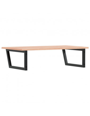 Ripiano a Parete per Lavabo in Acciaio e Massello di Rovere