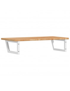 Ripiano a Parete per Lavabo in Acciaio e Massello di Rovere