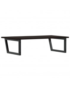 Ripiano a Parete per Lavabo in Acciaio e Massello di Rovere