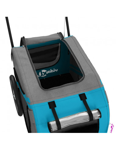 Rimorchio da Bici per Animali Blu e Grigio Oxford e Ferro