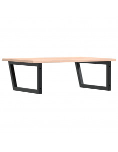 Ripiano a Parete per Lavabo in Acciaio e Massello di Rovere