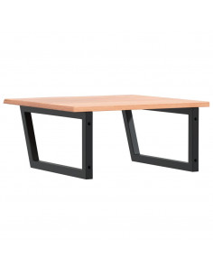 Ripiano a Parete per Lavabo in Acciaio e Massello di Rovere