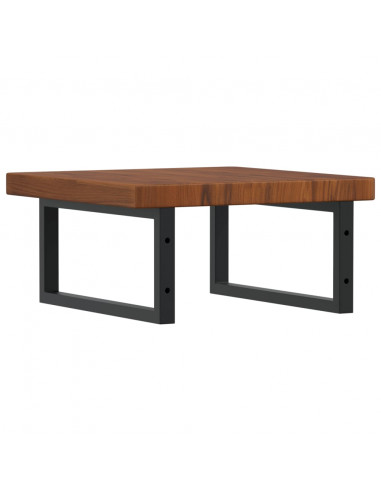 Ripiano a Parete per Lavabo in Acciaio e Massello di Rovere