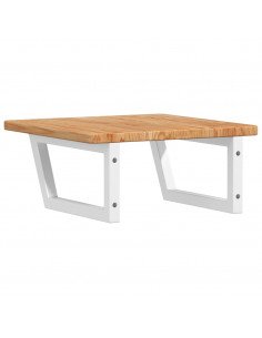 Ripiano a Parete per Lavabo in Acciaio e Massello di Rovere 2