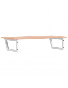 Ripiano a Parete per Lavabo in Acciaio e Massello di Rovere