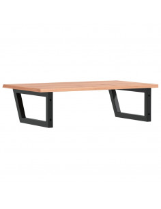 Ripiano a Parete per Lavabo in Acciaio e Massello di Rovere 2